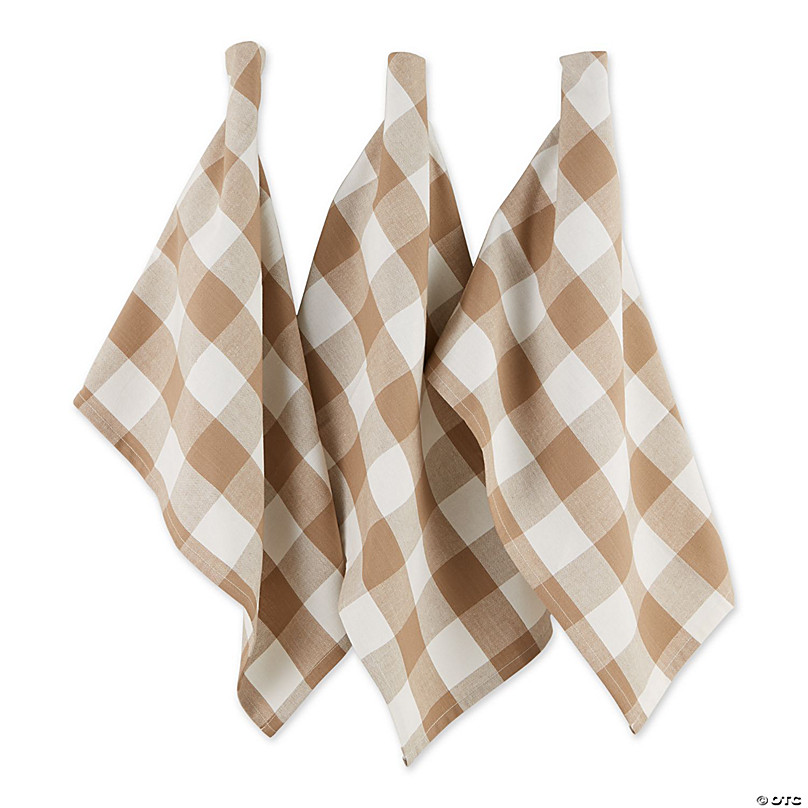 DII Antique Green Buffalo Check Dishtowel (Set of 3)