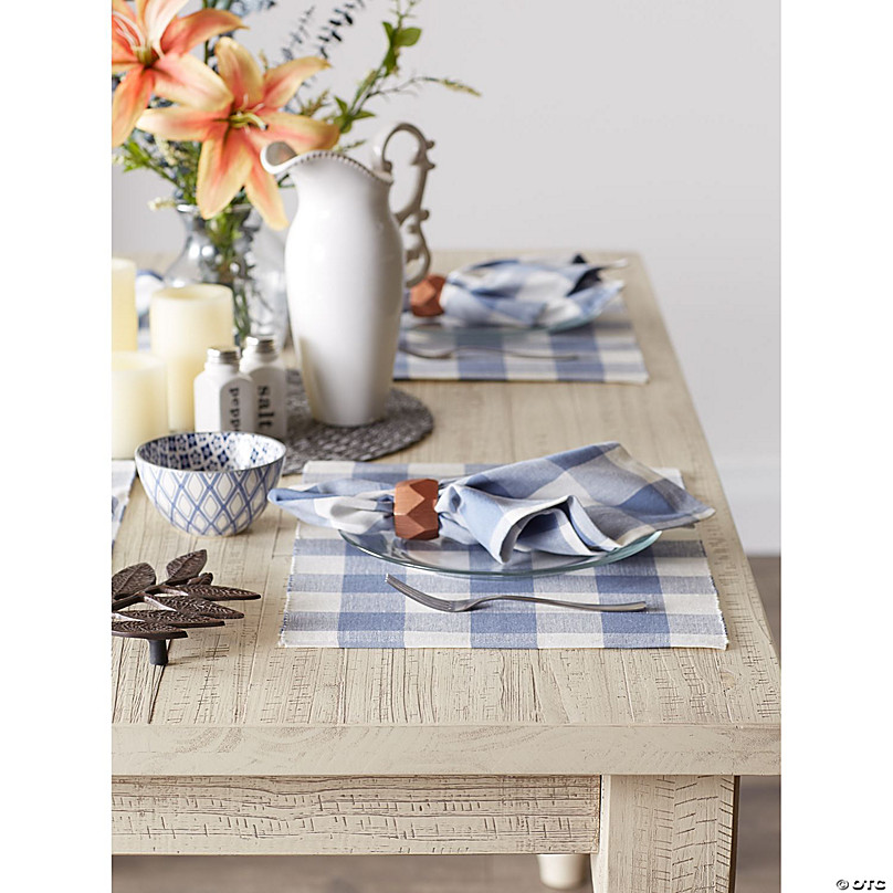 Stonewash Blue Buffalo Check Dishtowel (Set Of 3)