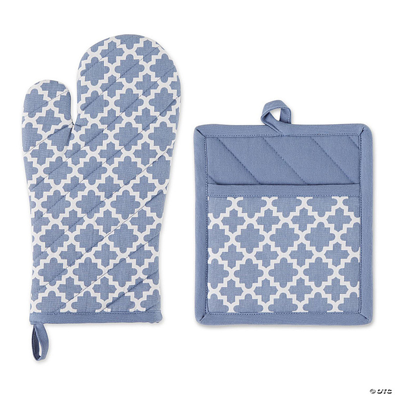 Blue Oven Mitts + Potholders