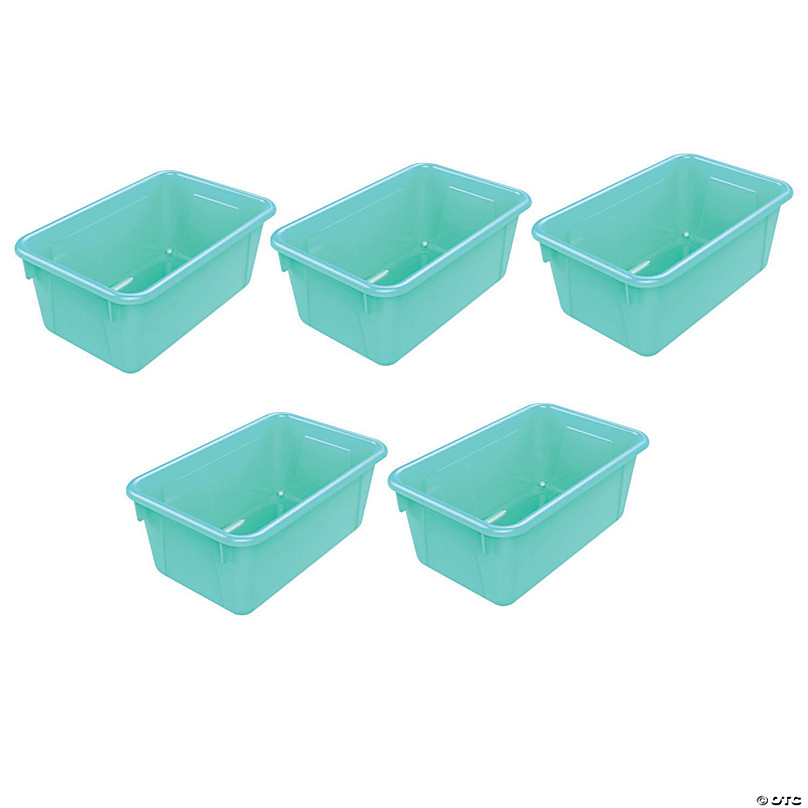 Teacher Created Resources Teal Confetti Small Plastic Storage Bin, Pack of 3