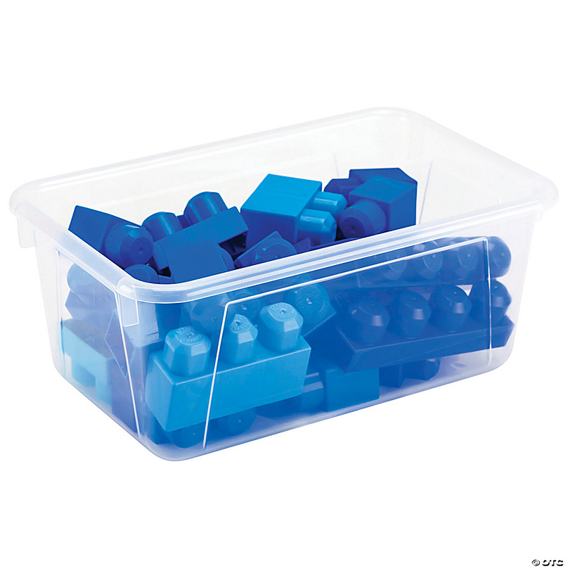 Storex Plastic Cubby Bin, Kids' Craft and Supply Storage, Blue, 5-Pack 