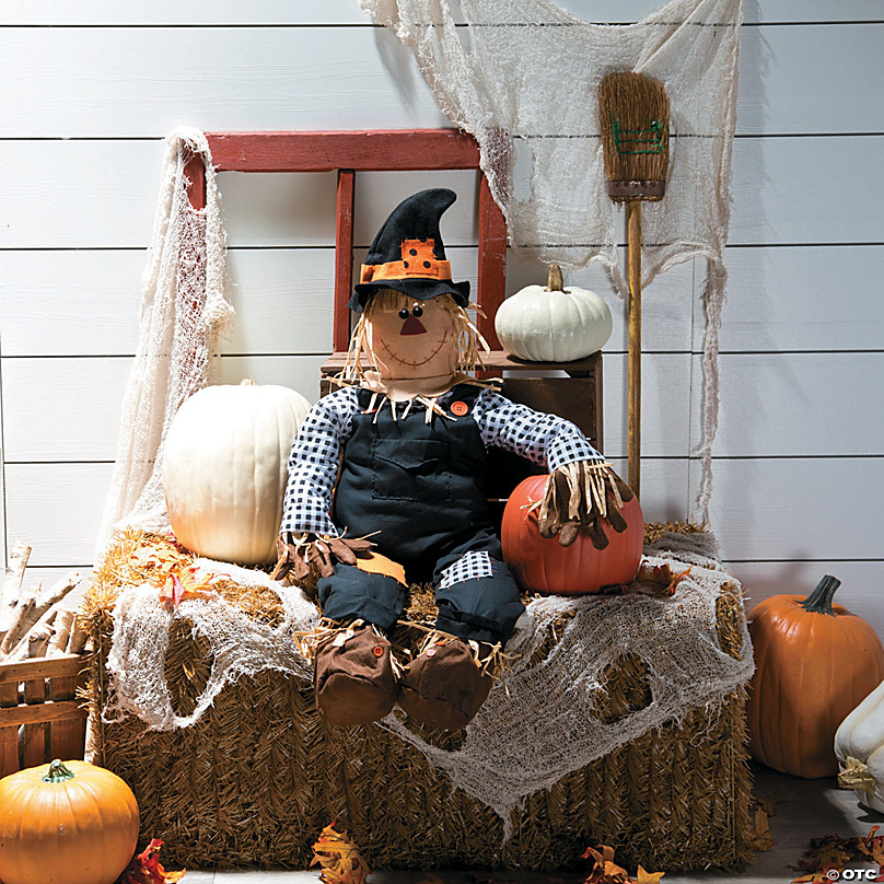 Decorative Wall Decor  SCARECROW IN FIELD OF PUMPKINS W/ CROWS 