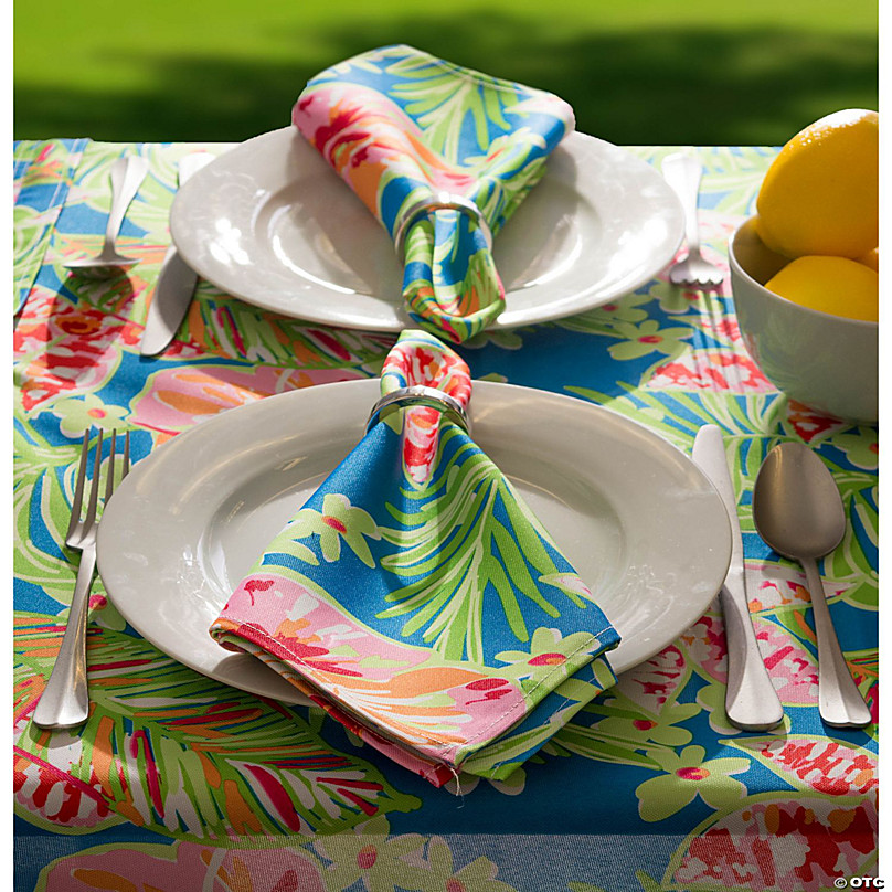 DII Blue Paisley Print Outdoor Napkin Set/6