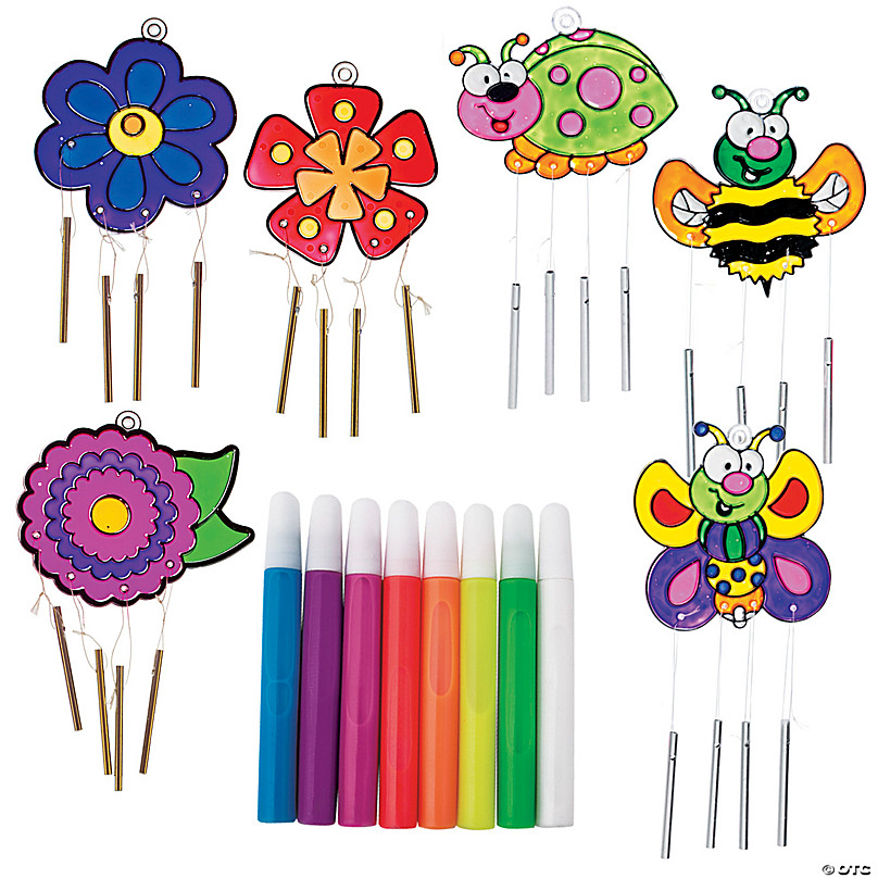 Make Your Own Solar-Powered Light-Up Wind Chime Kit - Build & Design Your DIY Chimes in 3 Easy Steps - Kids Art Projects Kits - Childrens Stem Fun