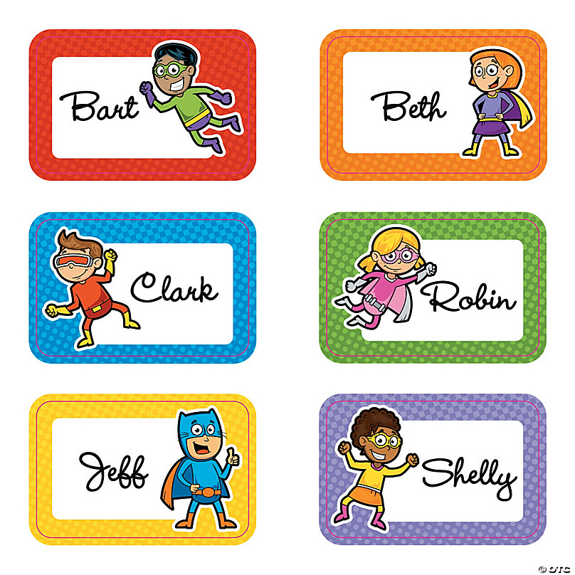 Buy 200 Superhero Name Tags Labels, Kids Name Labels, Name Tags Stickers  for Kids, Students or Teachers Supplies, Home, School, Office Supplies, 34  Sheets, 6 Designs per Sheet Online at desertcartEcuador