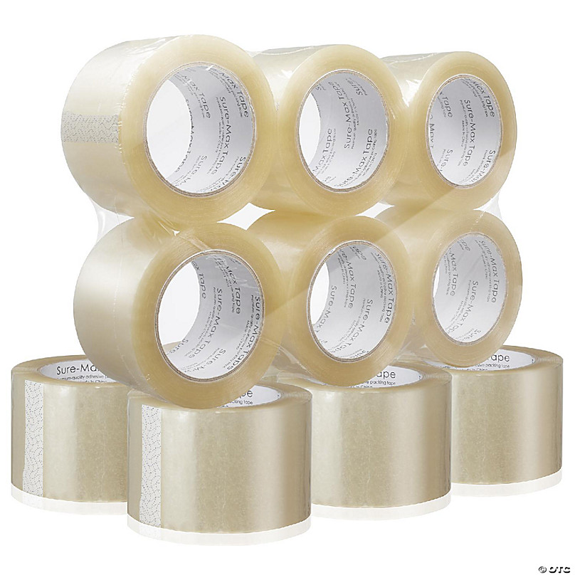 Sure-Max 12 Rolls 3 Extra-Wide Clear Shipping Packing Moving Tape 110  yard/330' ea -2mil