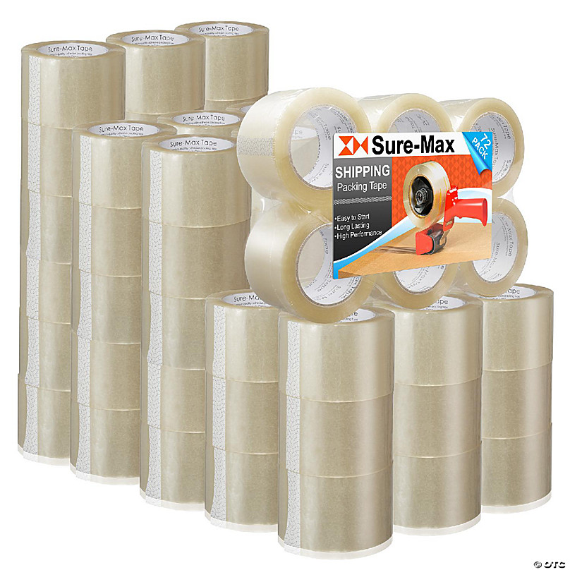 Sure-Max 72 Rolls 3 Extra-Wide Clear Shipping Packing Moving
