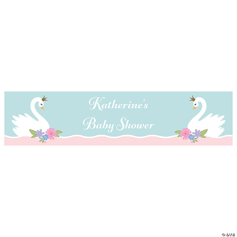 Sweet Swan Baby Shower Paper Custom Banner Oriental Trading