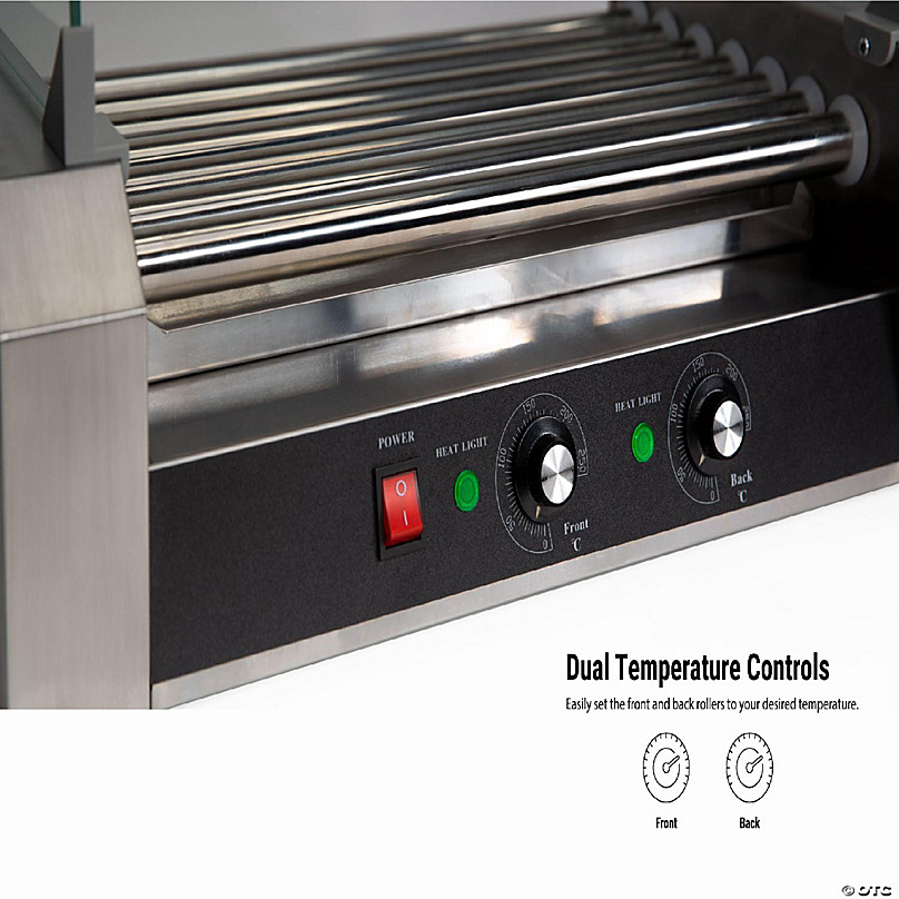 18 Hot Dog 7 Roller Grill Commercial Cooker - Costway