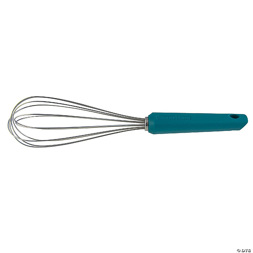 Taste of Home Large Silicone Coated Stainless Steel Whisk, Sea Green