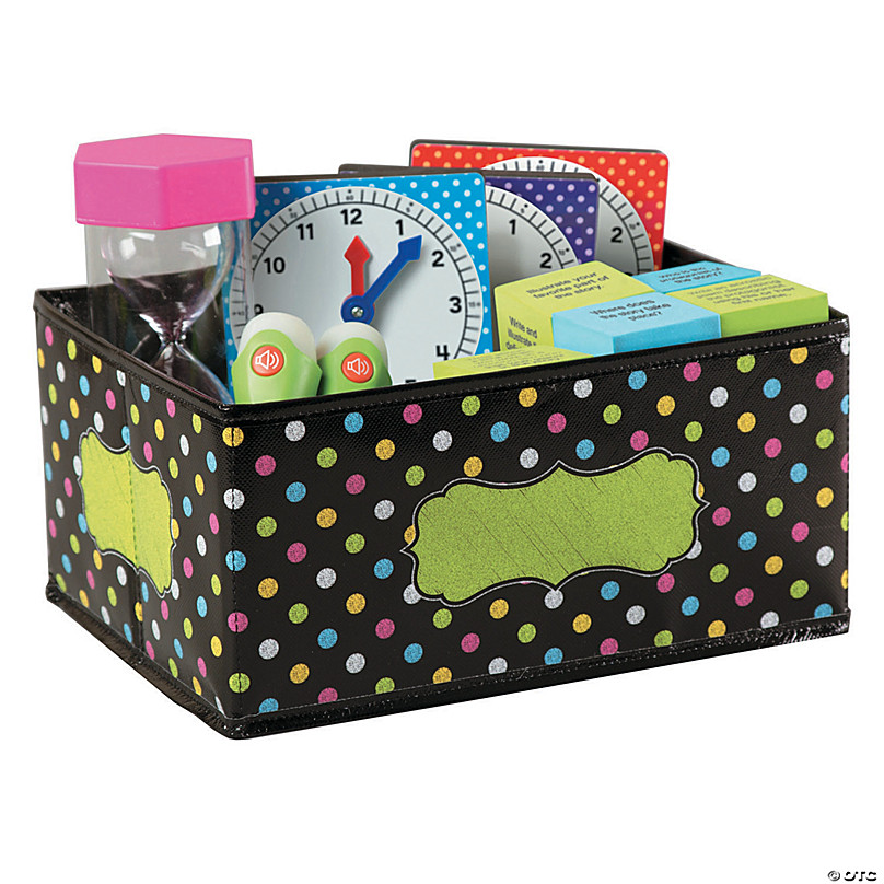 Teacher Created Resources Lime Polka Dots Storage Box