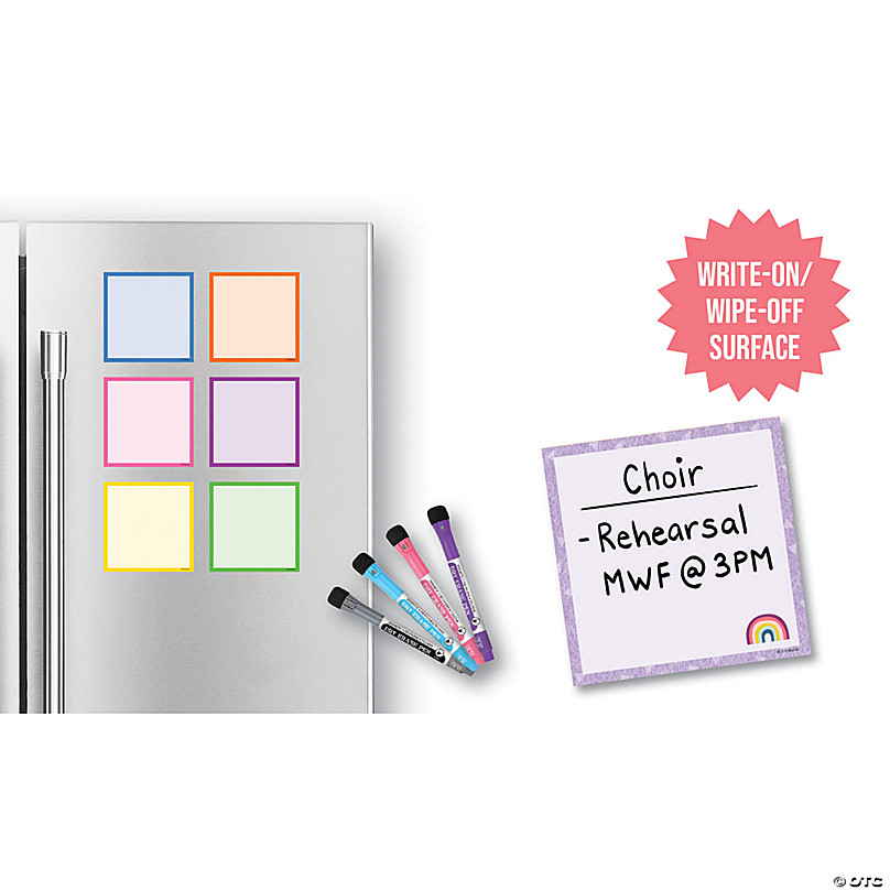 Teacher Created Resources Oh Happy Day Dry-Erase Magnetic Square Notes