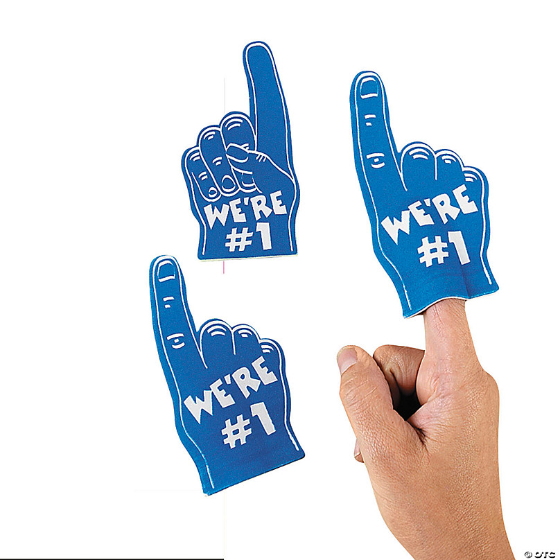 : Mini Foam Fingers, We are 1 Hand - School Spirit and Pep Rally  Team Supplies - Bulk Set of 12 : Toys & Games