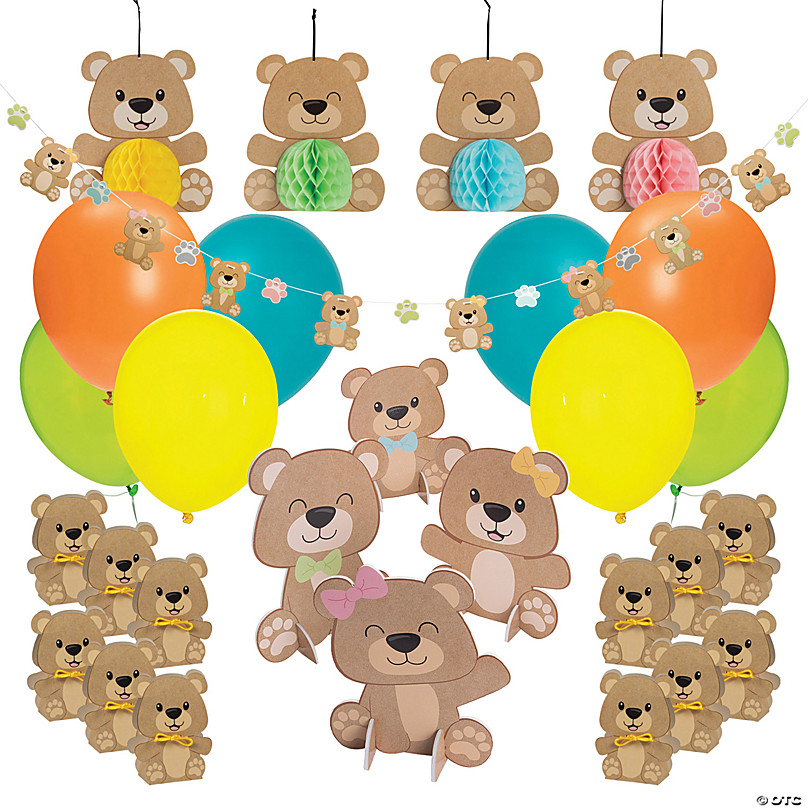 Teddy Bear Baby Shower Boxes Gender Reveal Party Decorations Brown