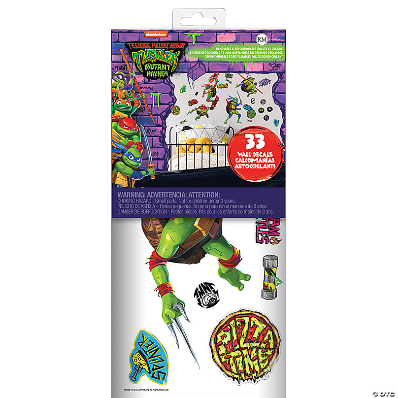 Teenage Mutant Ninja Turtles Green Mutant Mayhem Group Giant Vinyl Peel and  Stick Wall Decals