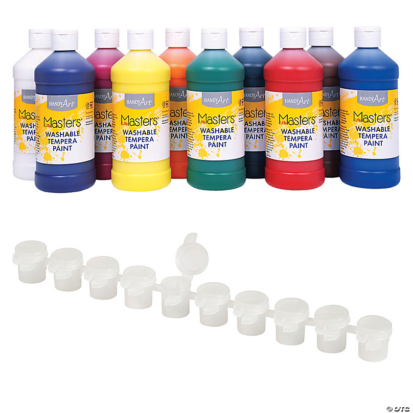 Chroma Washable Glitter Tempera Paint Set, 16 oz Bottle, Set of 12