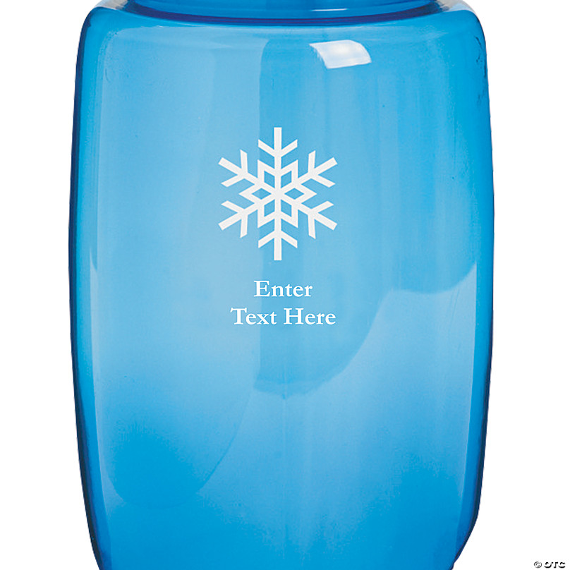 50 PC Transparent Blue Winter Wonderland Personalized Plastic Water Bottles 8 27 oz