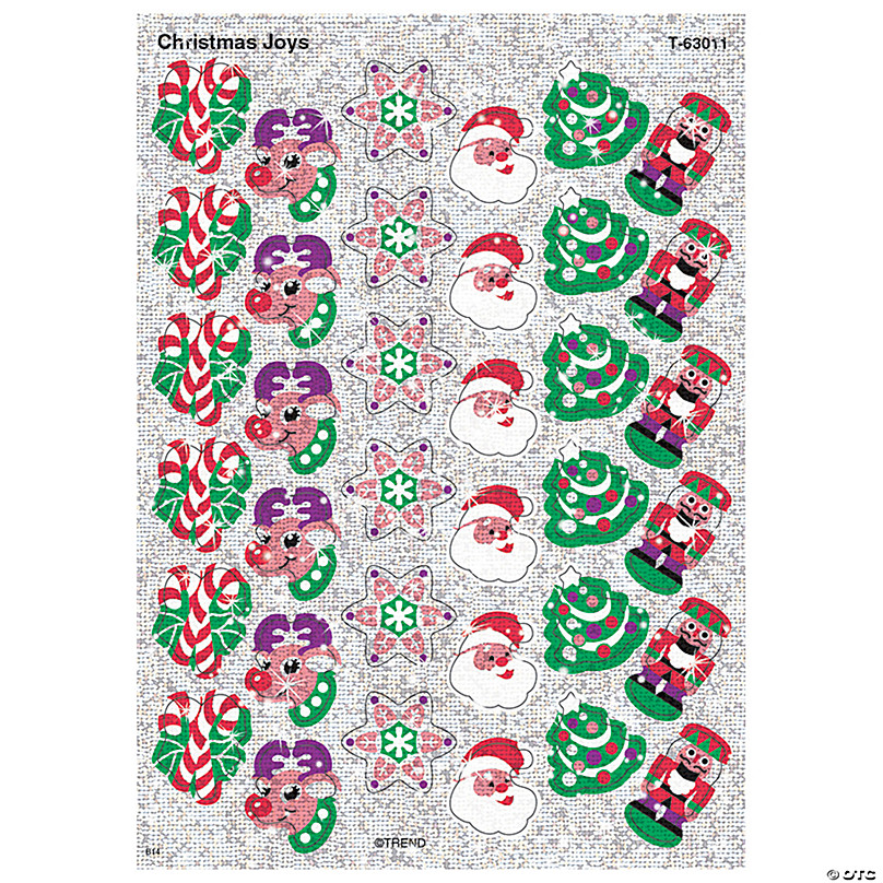 Christmas Joys Sparkle Stickers®, 72 Per Pack, 12 Packs