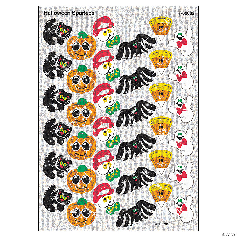 Trend Halloween Sparkles Sparkle Stickers , 72 per Pack, 12 Packs