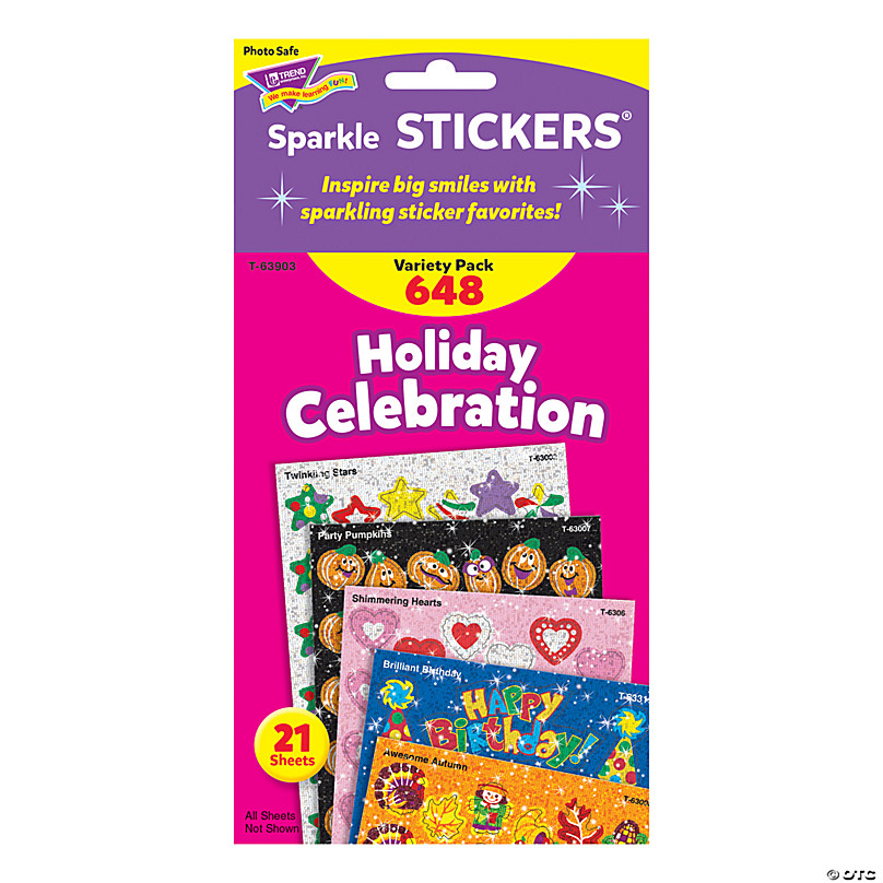 Colorful Sparkle Smiles Stickers Value Pack (1300 Stickers)