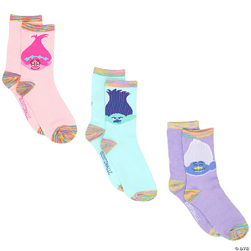 Big Girls 6 Pair Trolls Multi-Pack No Show Socks | Pink | 6-8 | Socks No Show Socks | Multi-Pack