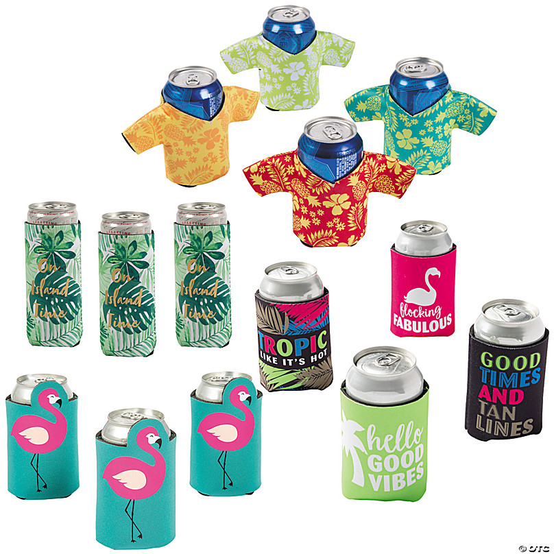 Tropical Floral Can Coolers, Hawaiian Bachelorette Party, Birthday