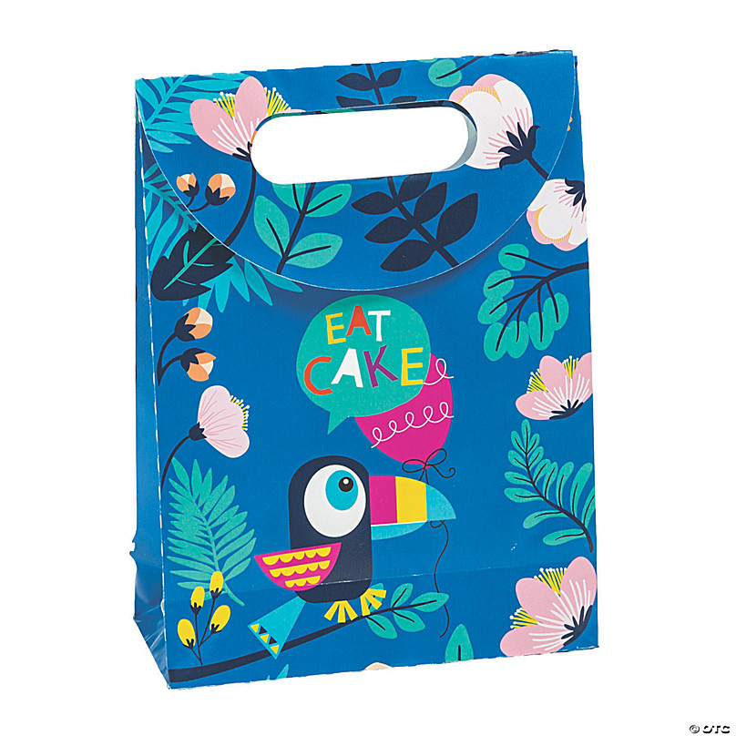 Hibiscus 48 Pc Mega Pack Fish and Flip Flops toyco SG_B007RN9GGM_US Tropical Luau Cellophane Party Favor Bags Tropical Designs Include Palm Trees 