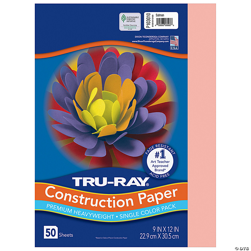 Tru-Ray Construction Paper, 12 x 18 Salmon