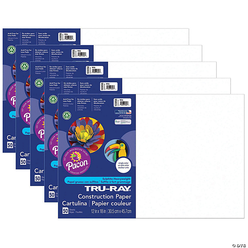 2 Pack Tru-Ray Heavyweight Construction Paper, 12 x 18 Inches, Black, 50  Sheets