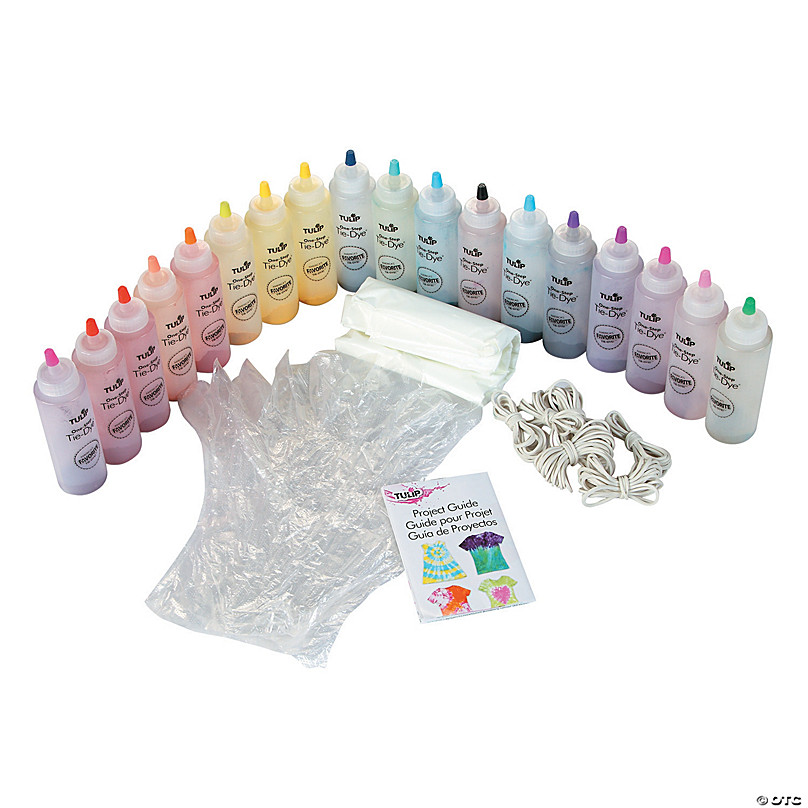 Craftbud Tie Dye Kit for Kids & Adults, 212 Pieces - 18 Colors - Includes 18 Bottles, 120 Rubber Bands, 1 Funnel, 1 Guide Book & Much More- Tie Dye