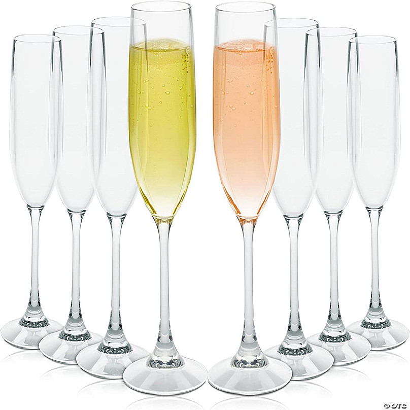 D'Eco Unbreakable Stemmed Champagne Flutes (Set of 8, 12oz ea) - 100%  Reusable Shatterproof Mimosa a…See more D'Eco Unbreakable Stemmed Champagne