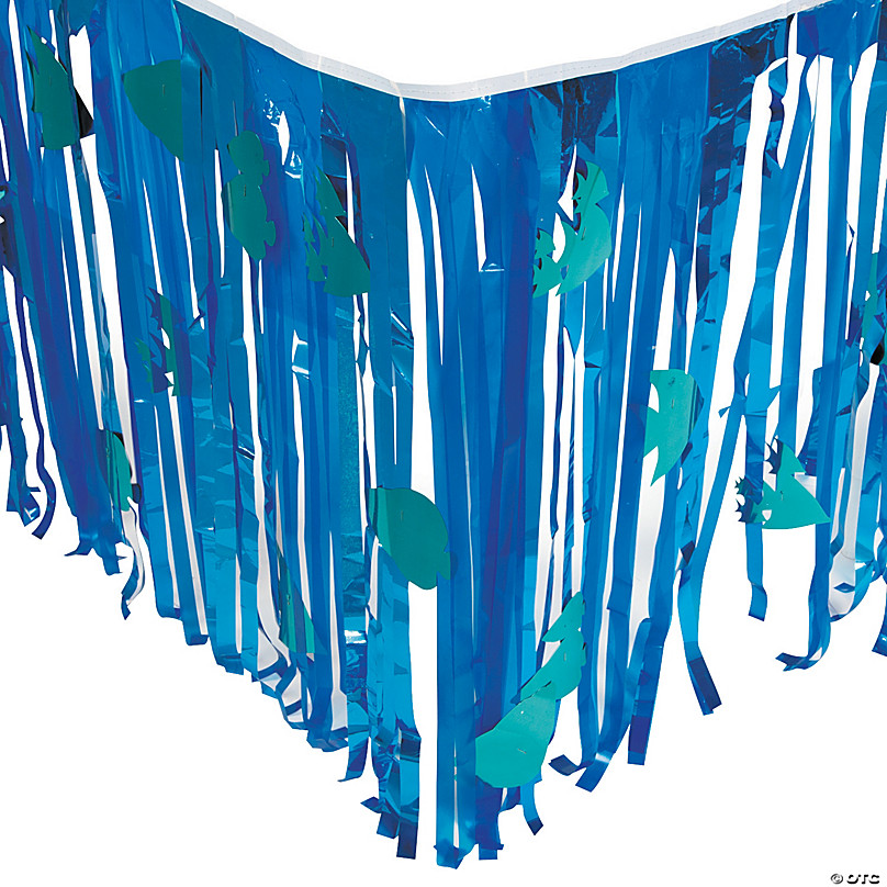 Under the Sea Metallic Fringe Plastic Table Skirt with Cutouts