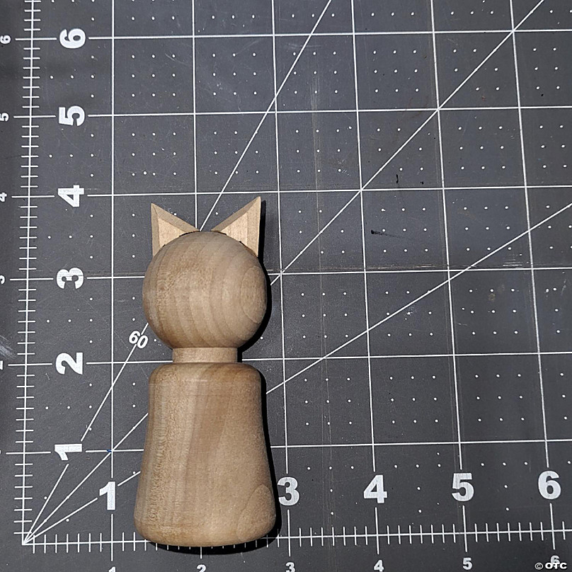 Unfinished Wood Cat Peg Dolls, Makes 3