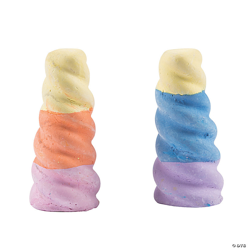 Unicorn Horn-Shaped Chalk - 12 Pc.