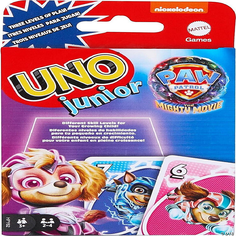 UNO Junior Paw Patrol: The Mighty Movie Kids Card Game for Family Night
