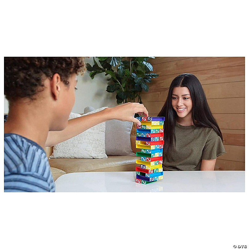 UNO Stacko Party Game Colored Stacking Blocks Balance Mattel