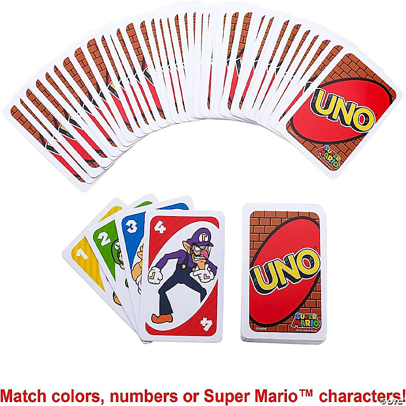 UNO Mario Kart Card Game for Kids, Adults and Game Night with Special Rule  for 2-10 Players 