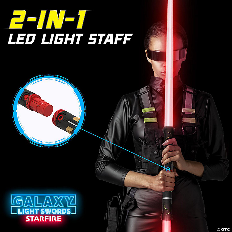 USA Toyz-2-in-1 LED Retractable Dual Light Swords Set with FX Sound for  halloween