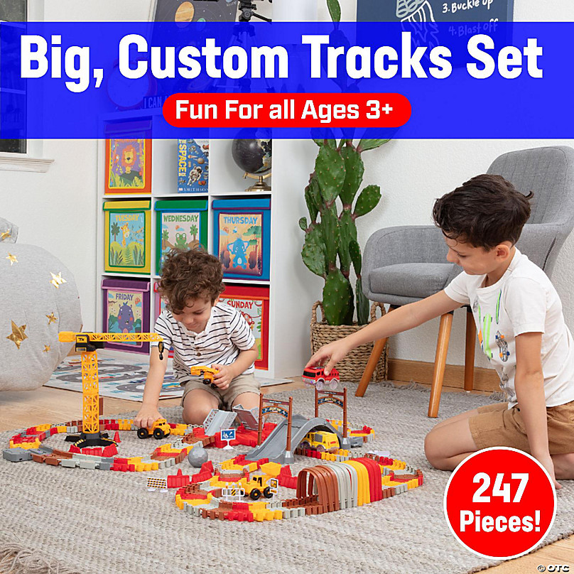 USA Toyz-248 Pk STEM Building Toys Car Race Tracks Set with