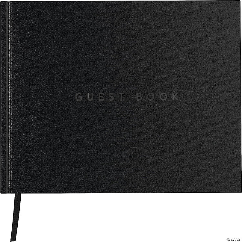 Guest Book  Black Traditional Leather – Graphic Image