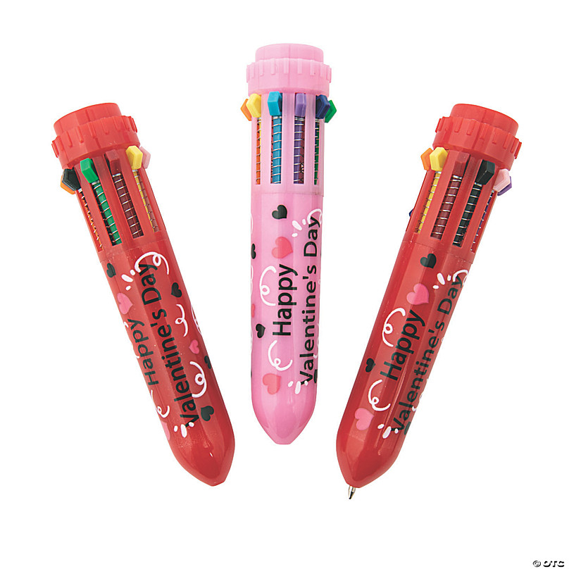 Amscan 3.75 in. Valentine's Day Multicolor Pen (13-Pack) 395229