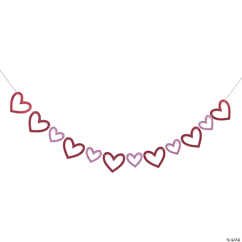 Valentines Day Decorations / Valentine Garland / 6ft Red White and Pink  Heart Garlands / Wedding Decor / Valentine Photo Prop 