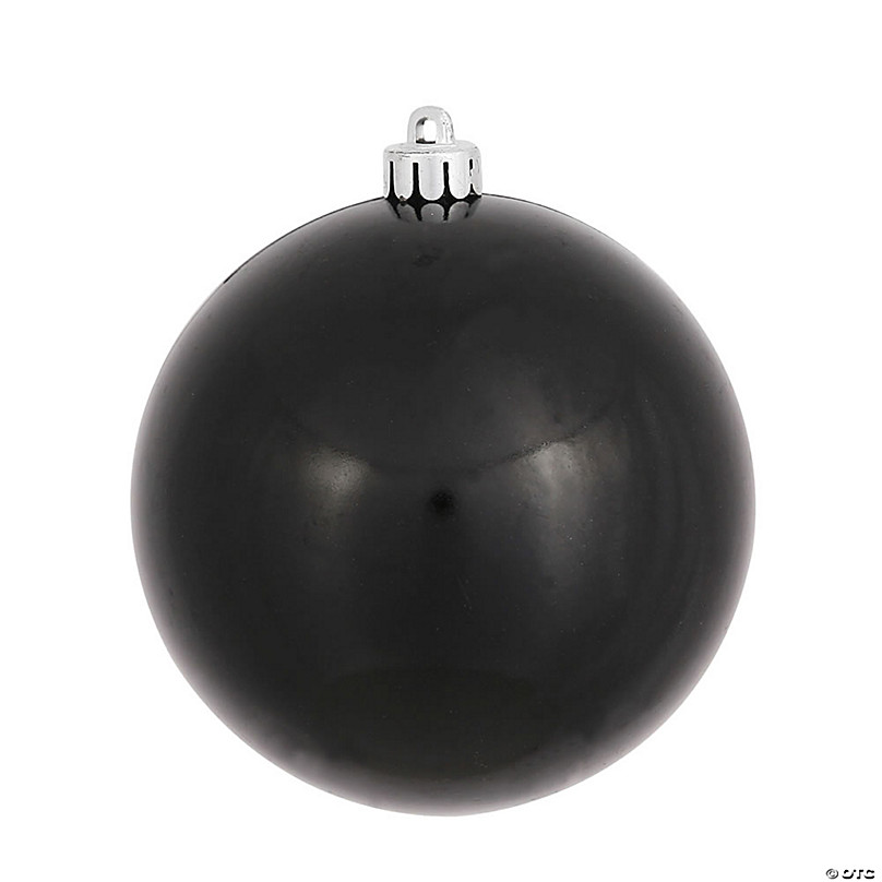 9ct. 2.5 Shiny & Matte Black Glass Ball Ornaments