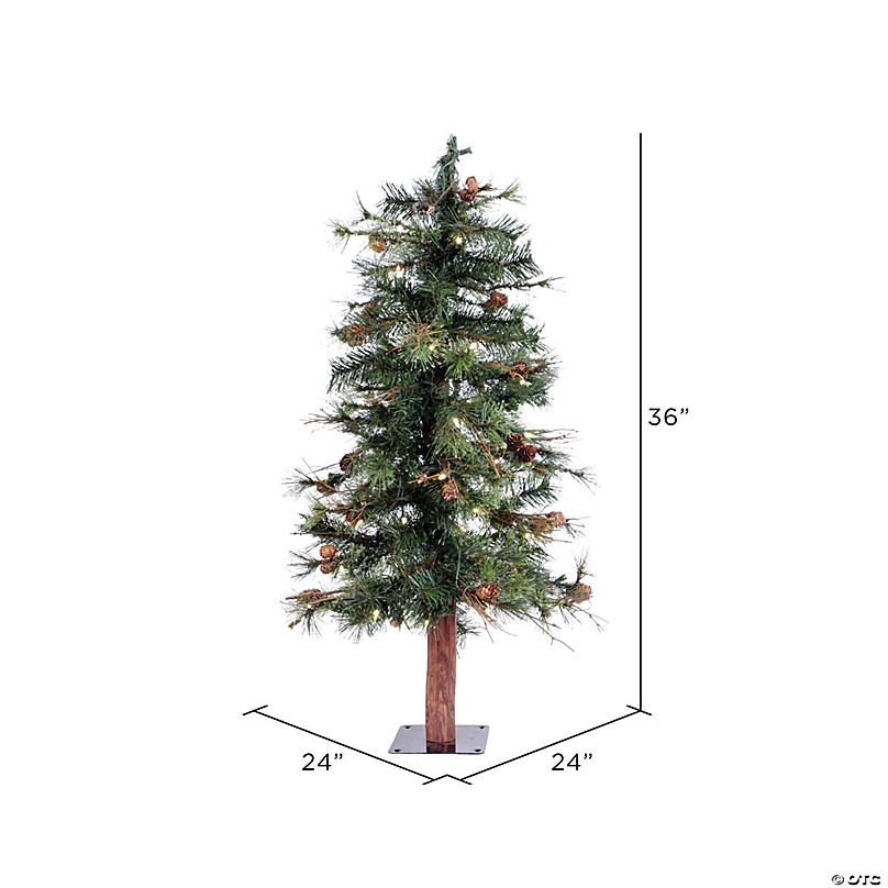 Vickerman 3' Mixed Country Pine Christmas Tree with Warm White LED ...