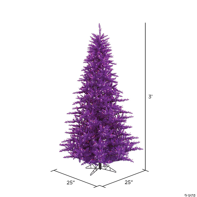 Vickerman 3' Purple Fir Artificial Christmas Tree, Purple Dura-lit ...