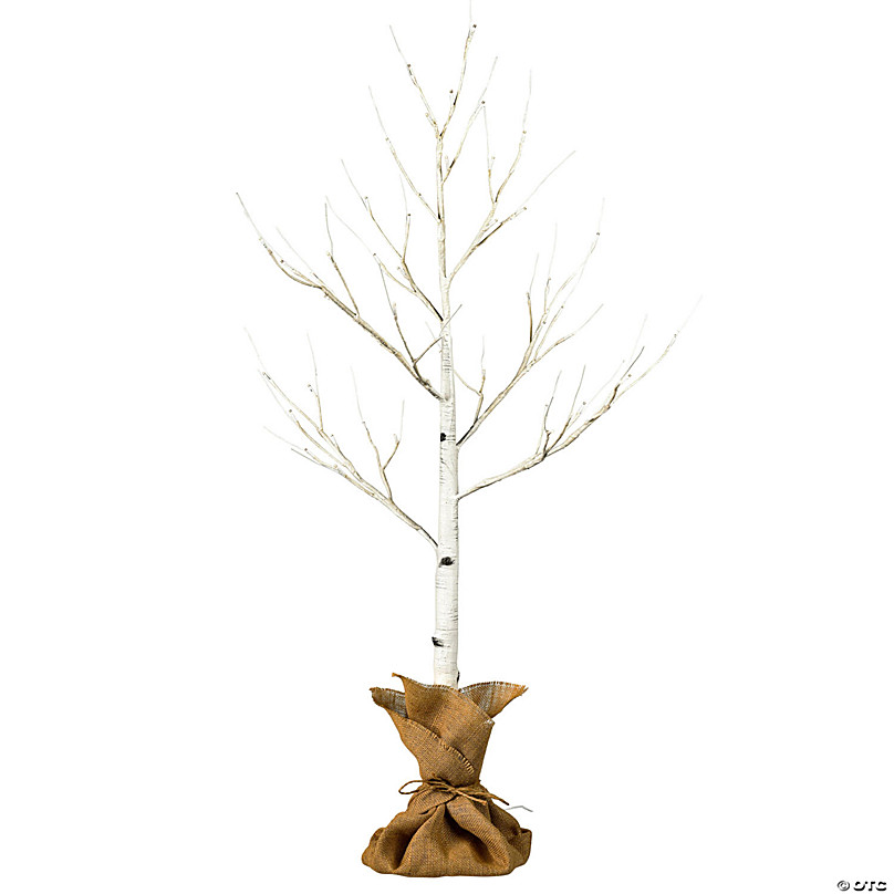 Vickerman 4' White Birch Twig Tree Grove, Warm White 3mm Wide Angle LED  lights, 5 Piece Set.
