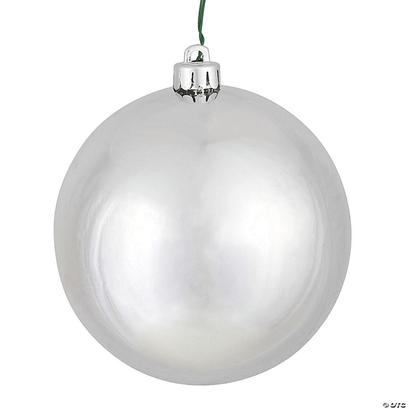 Disco Ball Christmas Tree Ornaments, Silver Decorations (4 Inches, 6 Pack)