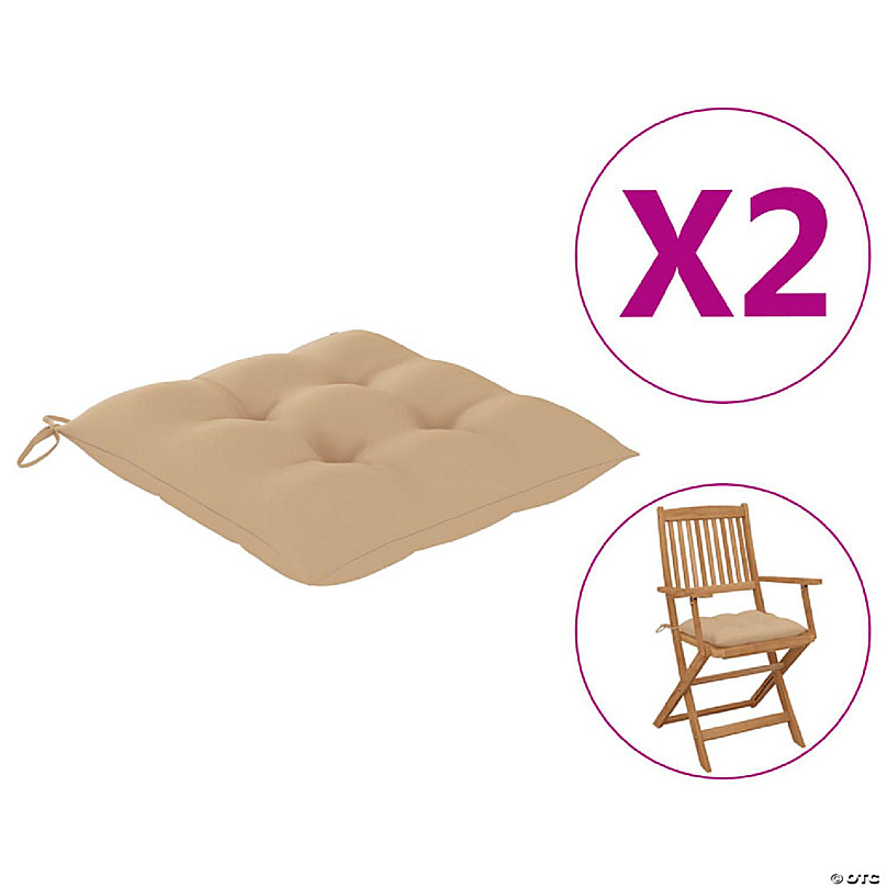 vidaXL Garden Highback Chair Cushions 2 pcs Cream 47.2 x19.7 x2.8