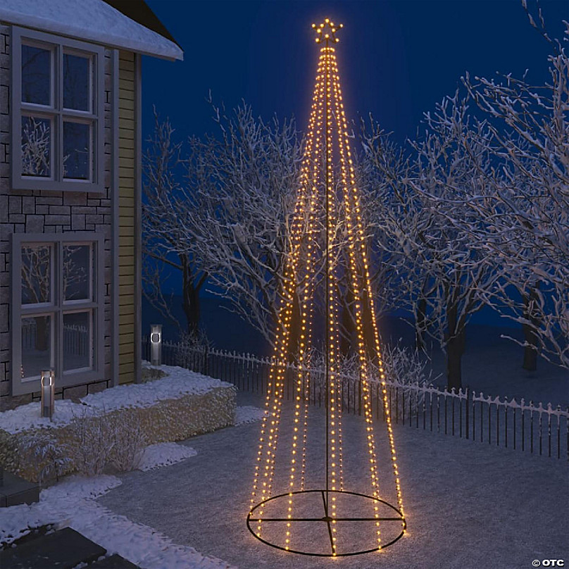 vidaXL Christmas Cone Tree with 732pc Warm White LED Lights | Oriental ...