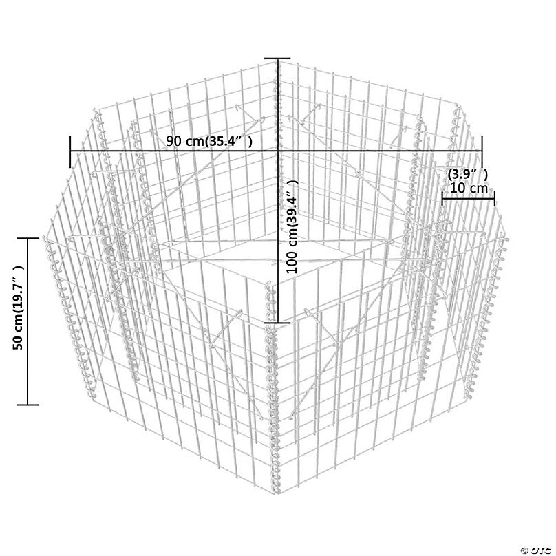 vidaXL Hexagonal Gabion Raised Bed 39.4x35.4x19.7
